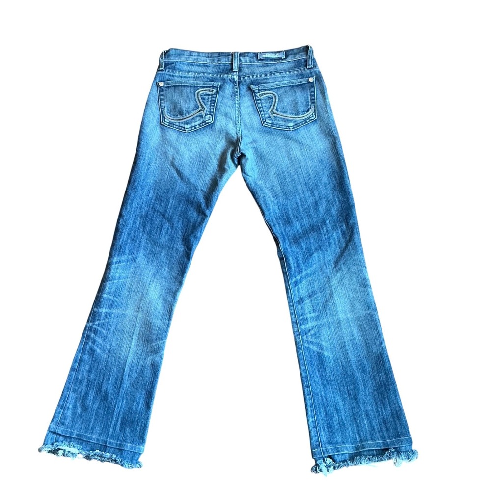 Rock & Republic Womens Bootcut Jeans‎ Size 26 Medium Wash Frayed Hem Low Rise